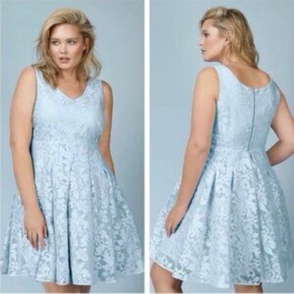 Wilson Light Blue Lace Mini Dress